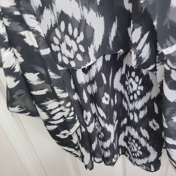 Vince Camuto black & white chiffon maxi skirt size 6 - Picture 5 of 8